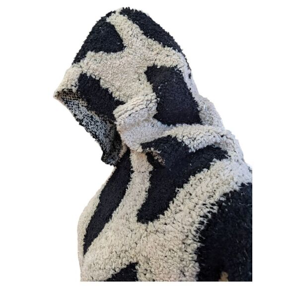 Sandy Liang x Target Cream & Black Leopard Print Sherpa Hooded Sweatshirt Size S - Picture 7 of 7